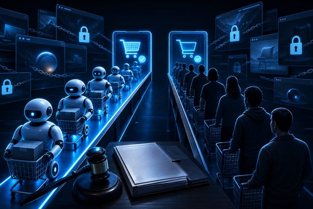 Brief IA : Agents IA : blocages, procès Amazon, files Shopify