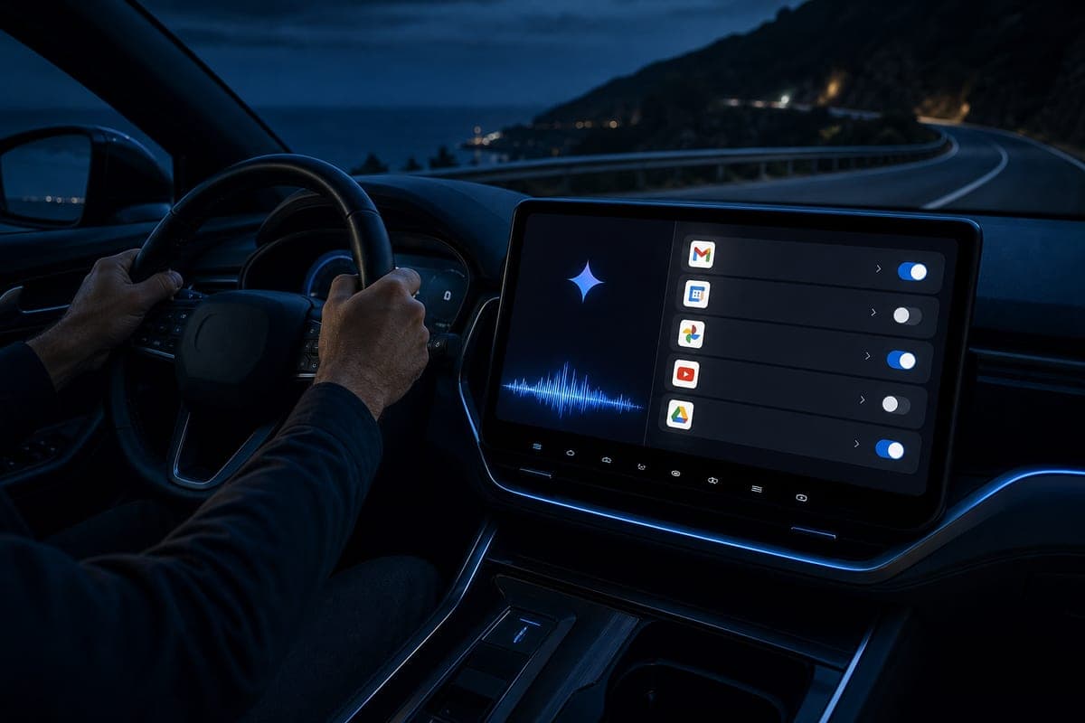 Brief IA : Android Auto : Gemini accède aux données personnelles sur option