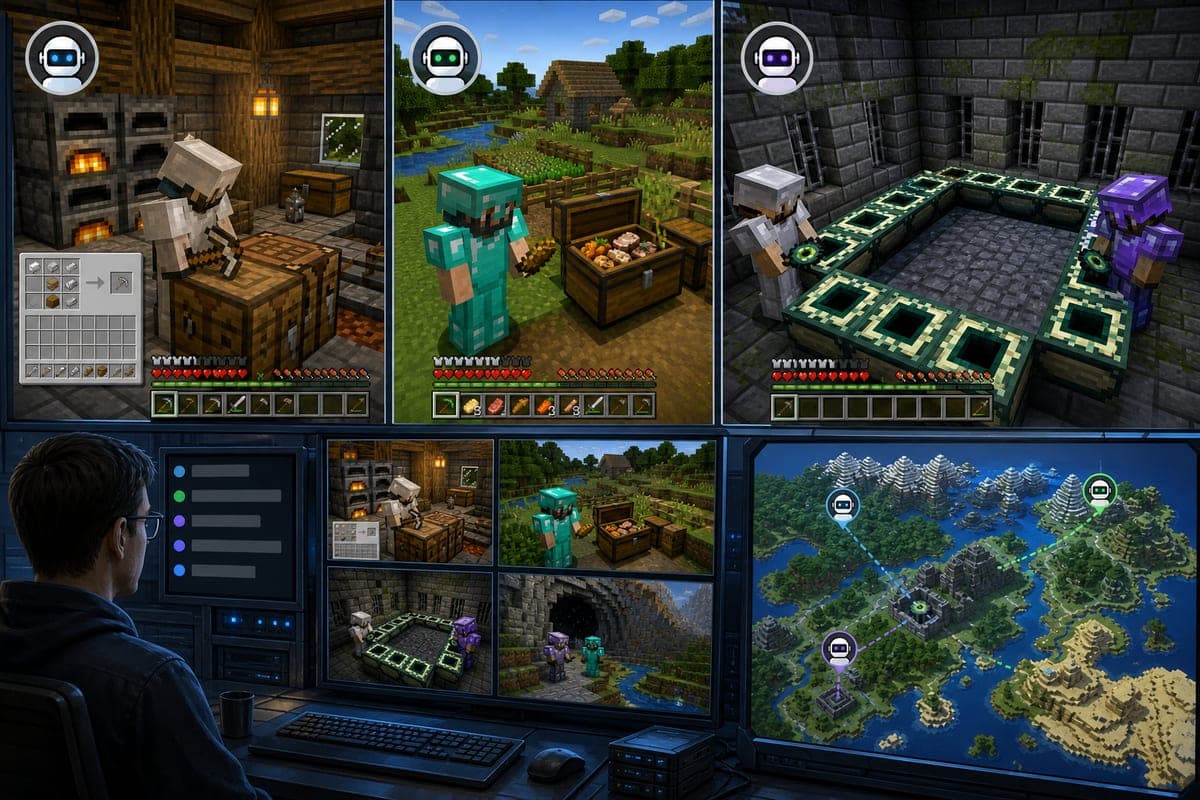 Brief IA : Google DeepMind : 4 IA terminent Minecraft en 27 heures