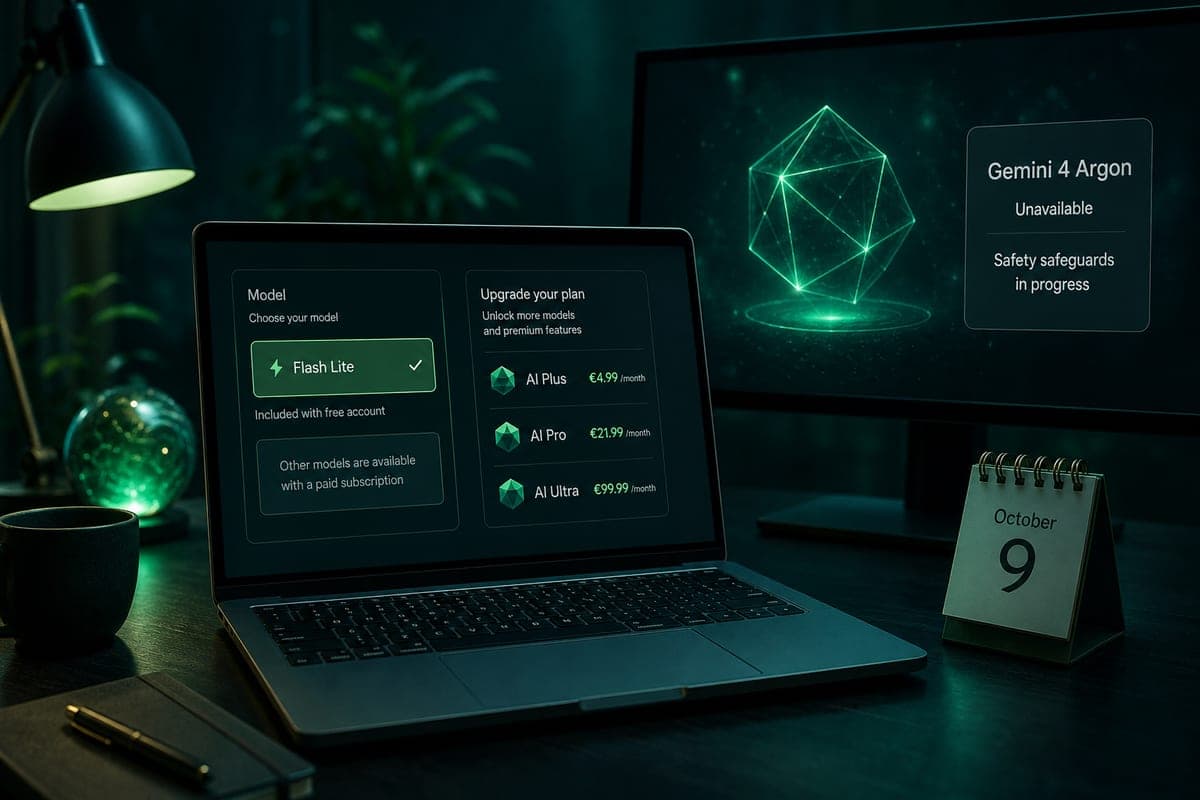 Brief IA : Google limite Gemini gratuit au modèle Flash Lite le 9 octobre