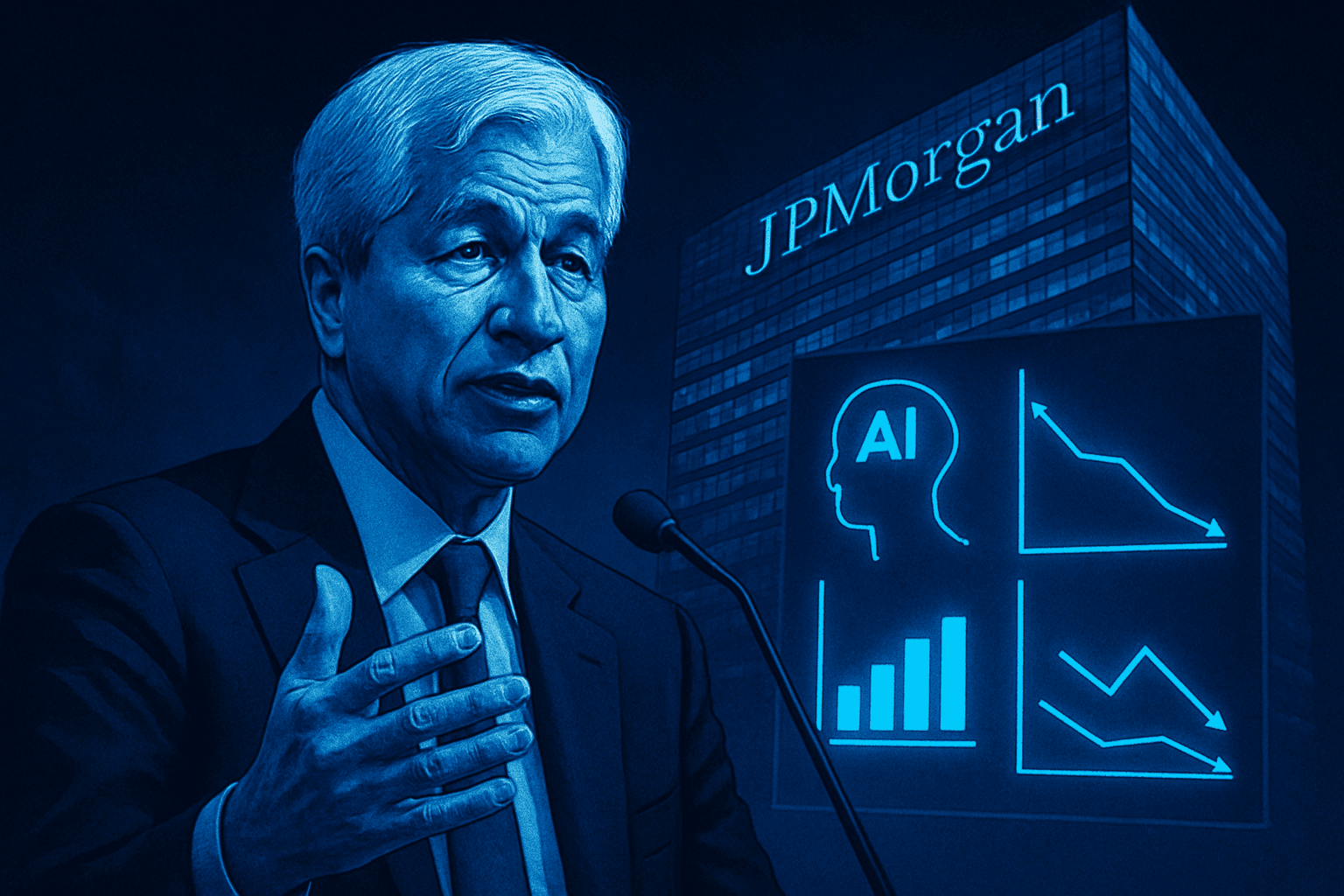 Brief IA : JPMorgan : l'IA réduit les emplois mais pas les coûts