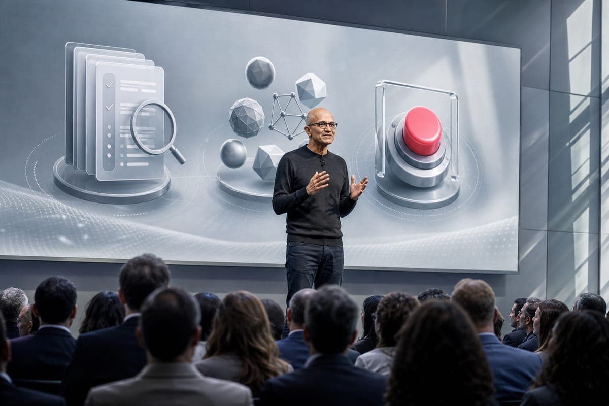 Brief IA : Nadella veut audit et arrêt humain des systèmes IA