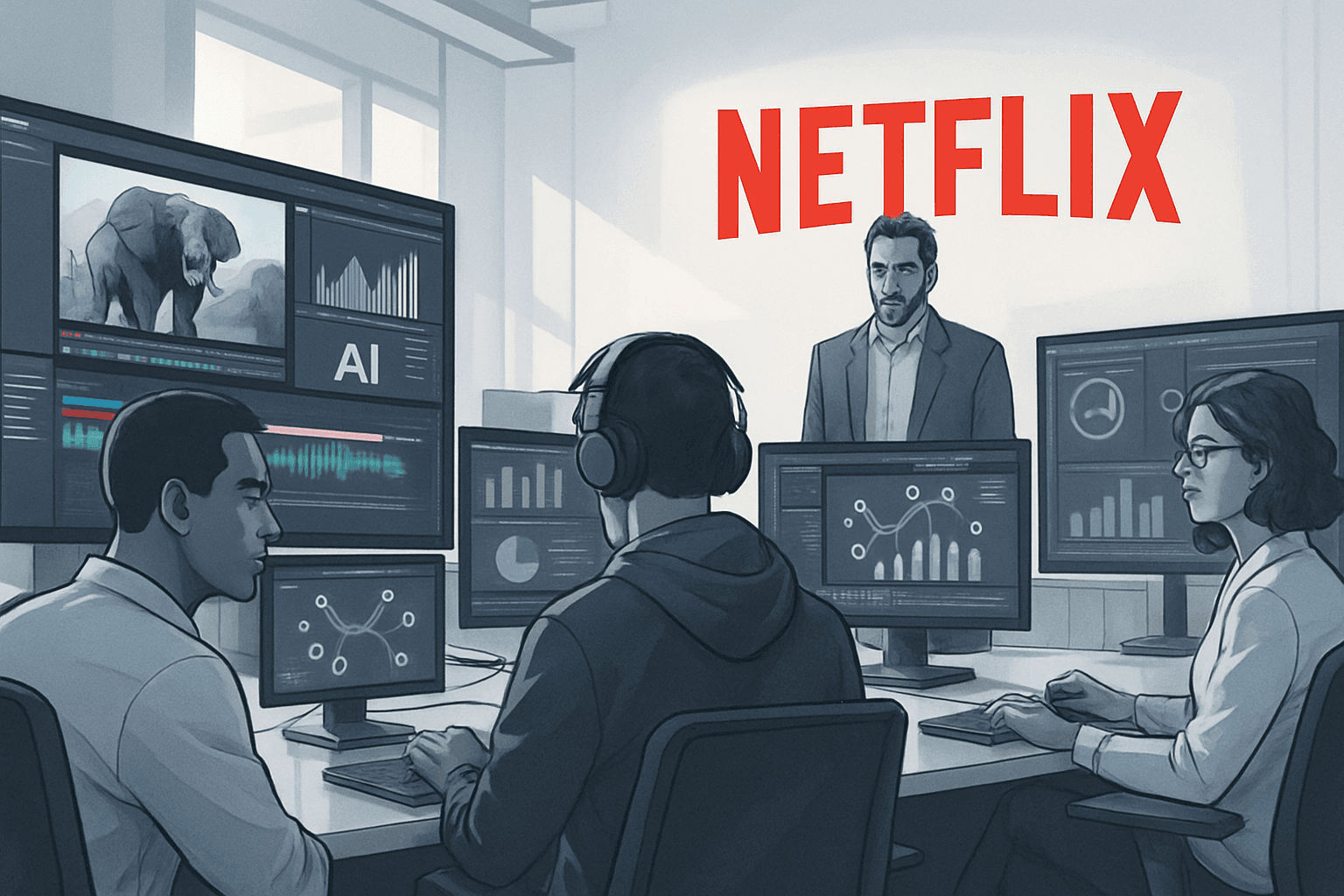 Brief IA : Netflix intègre l'IA dans 300 productions, révolutionnant le secteur