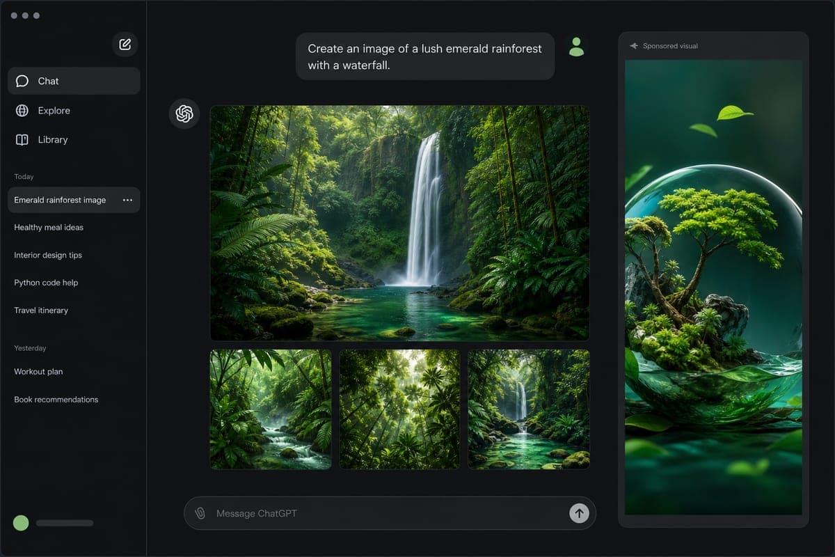 Brief IA : OpenAI : publicités visuelles et nouveaux partenaires pour ChatGPT