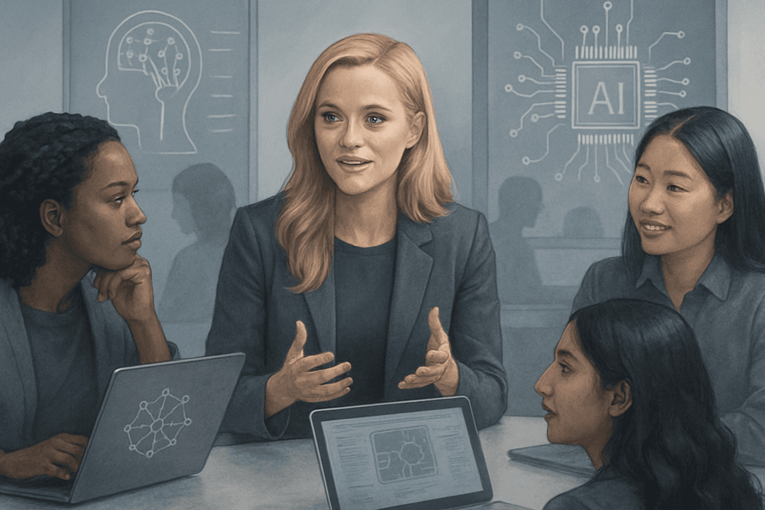 Brief IA : Reese Witherspoon et le fossé de genre en IA : un défi