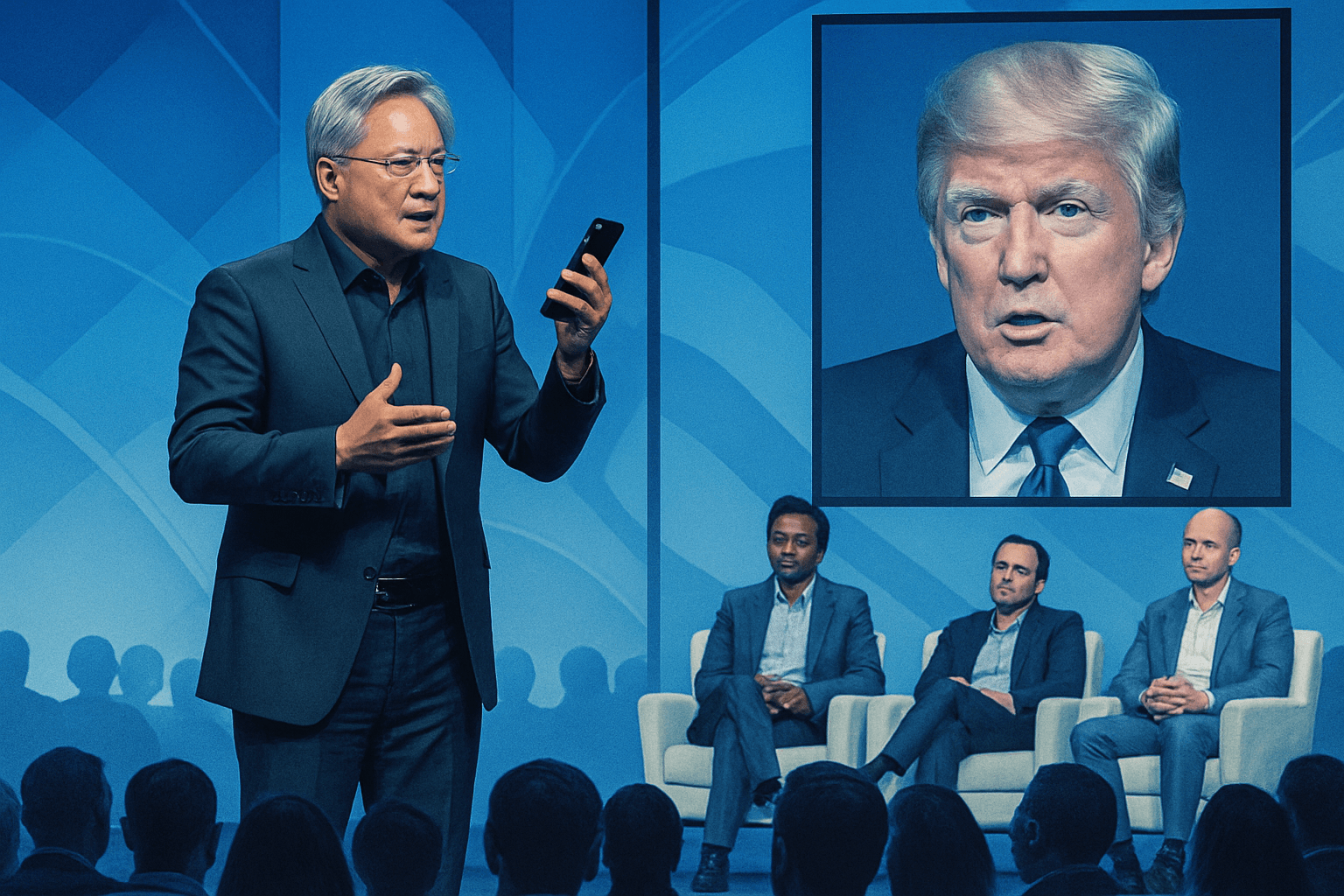 Brief IA : Trump appelle Jensen Huang et rejette un frein à l’IA