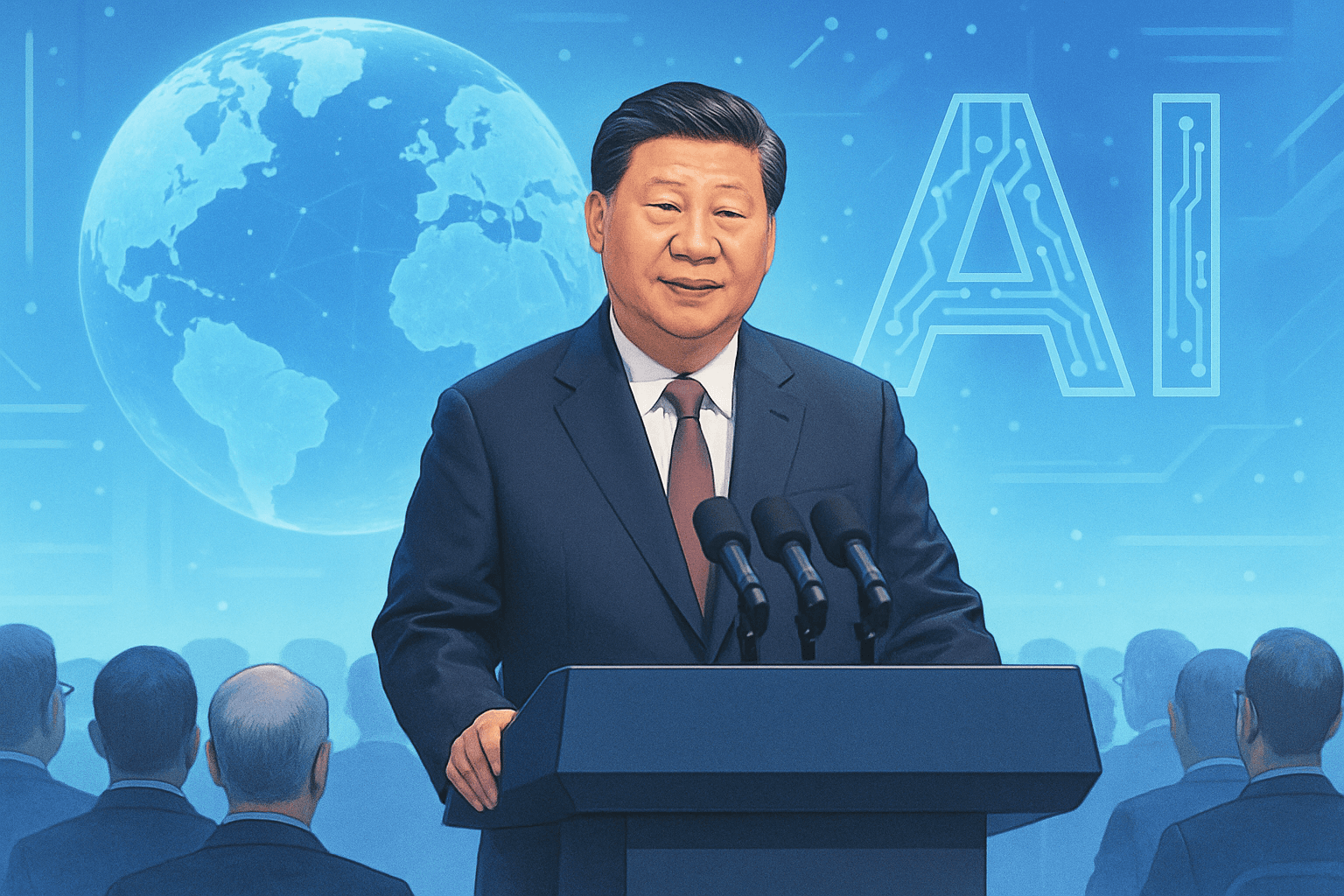Brief IA : Xi Jinping défie les États-Unis avec sa vision collaborative de l'IA