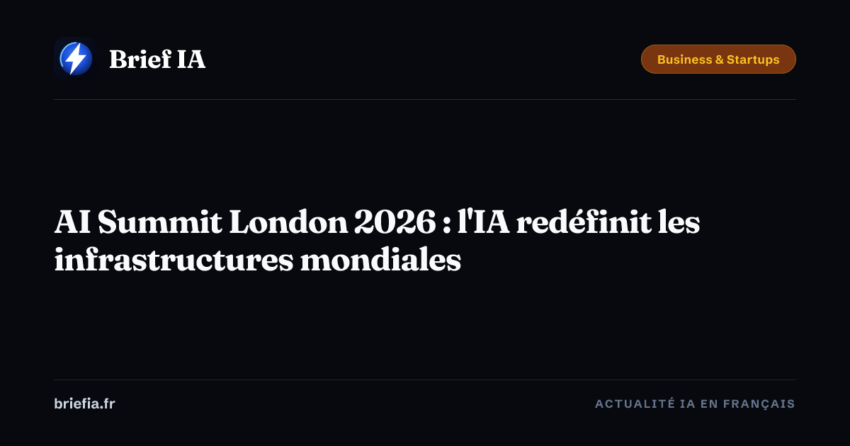 Brief IA : AI Summit London 2026 : l'IA redéfinit les infrastructures mondiales