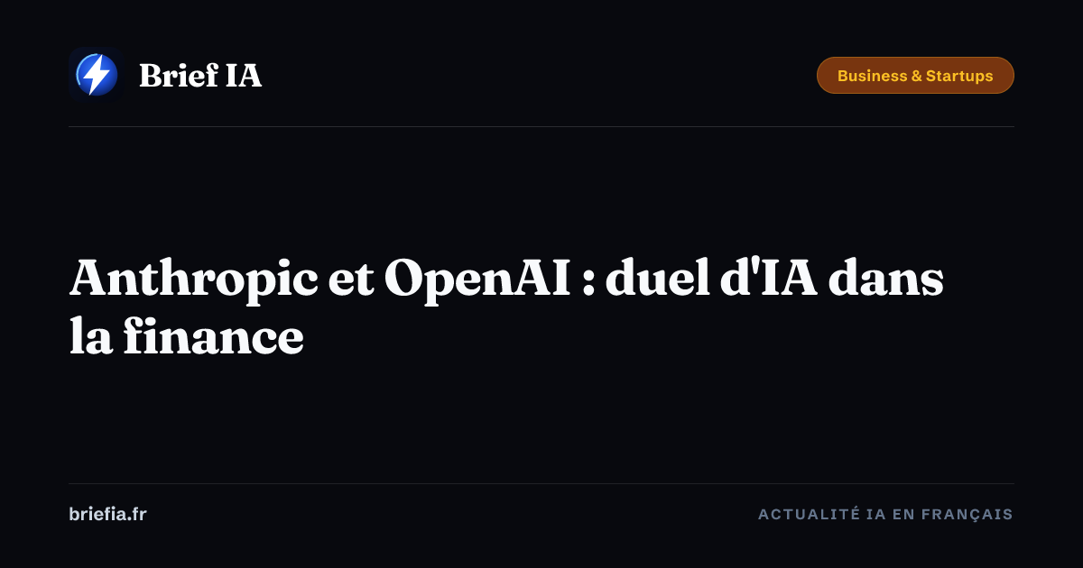 Brief IA : Anthropic et OpenAI : duel d'IA dans la finance