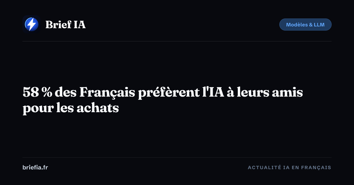 Brief IA : 58 % des Français préfèrent l'IA à leurs amis pour les achats