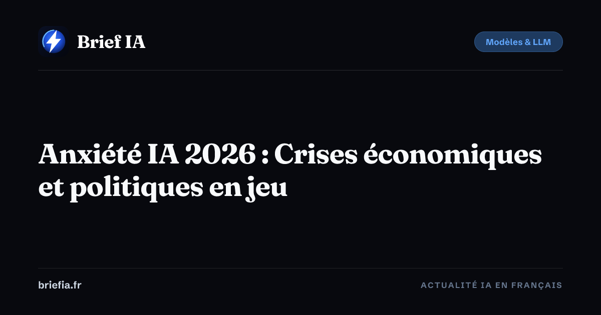 Brief IA : Anxiété IA 2026 : Crises économiques et politiques en jeu