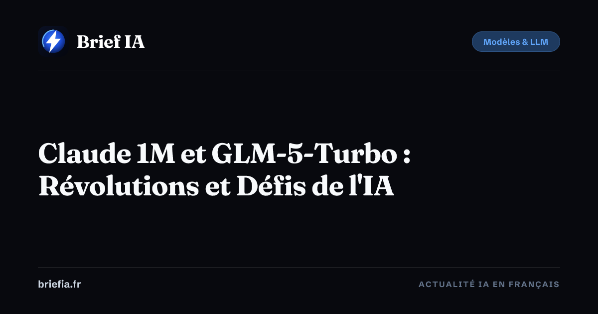 Brief IA : Claude 1M et GLM-5-Turbo : Révolutions et Défis de l'IA