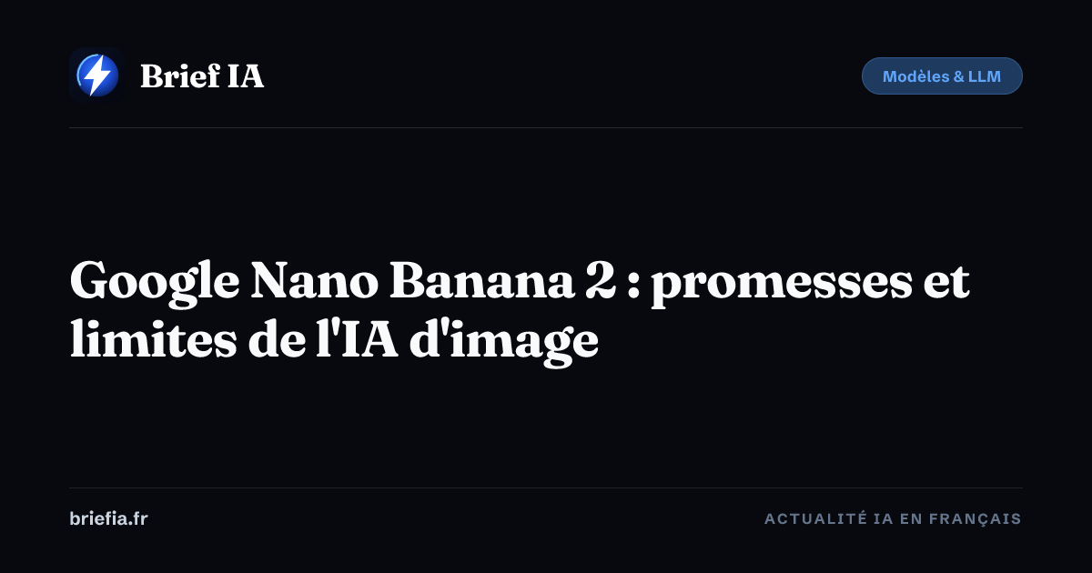 Brief IA : Google Nano Banana 2 : promesses et limites de l'IA d'image
