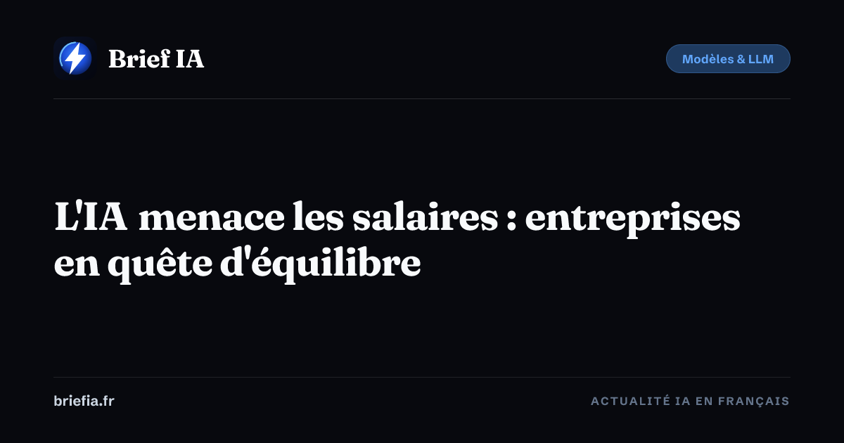 Brief IA : L'IA menace les salaires : entreprises en quête d'équilibre