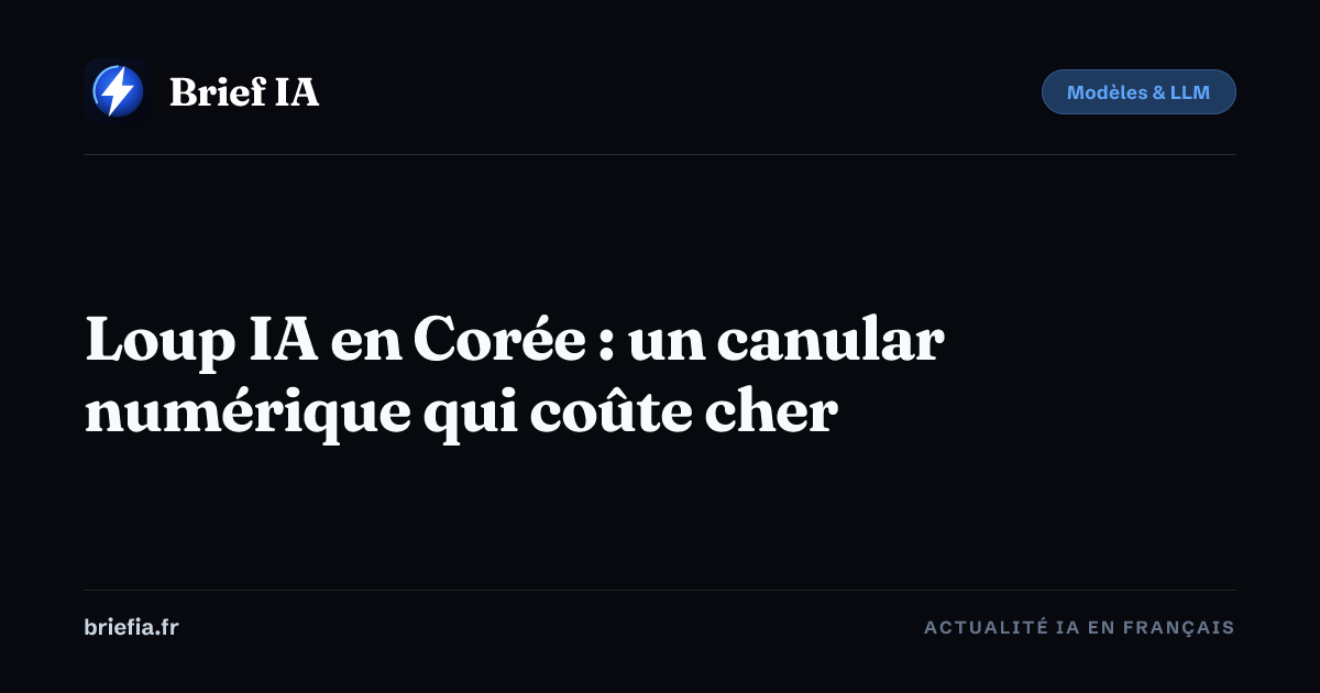 Brief IA : Loup IA en Corée : un canular numérique qui coûte cher