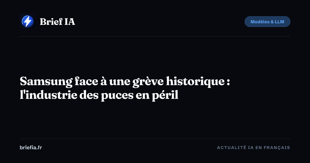 Brief IA : Samsung face à une grève historique : l'industrie des puces en péril
