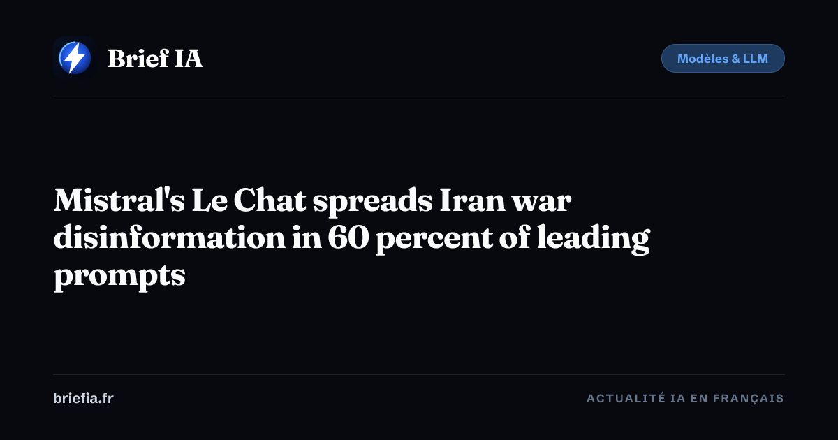 Mistral's Le Chat spreads Iran war disinformation in 60 percent of ...
