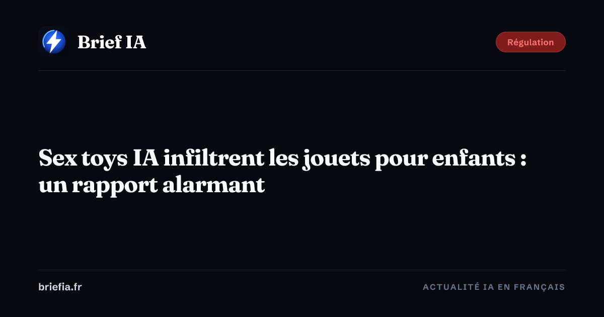 Brief IA : Sex toys IA infiltrent les jouets pour enfants : un rapport alarmant