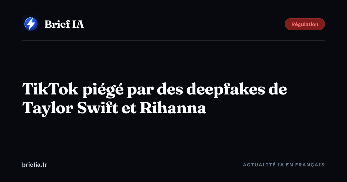 Brief IA : TikTok piégé par des deepfakes de Taylor Swift et Rihanna