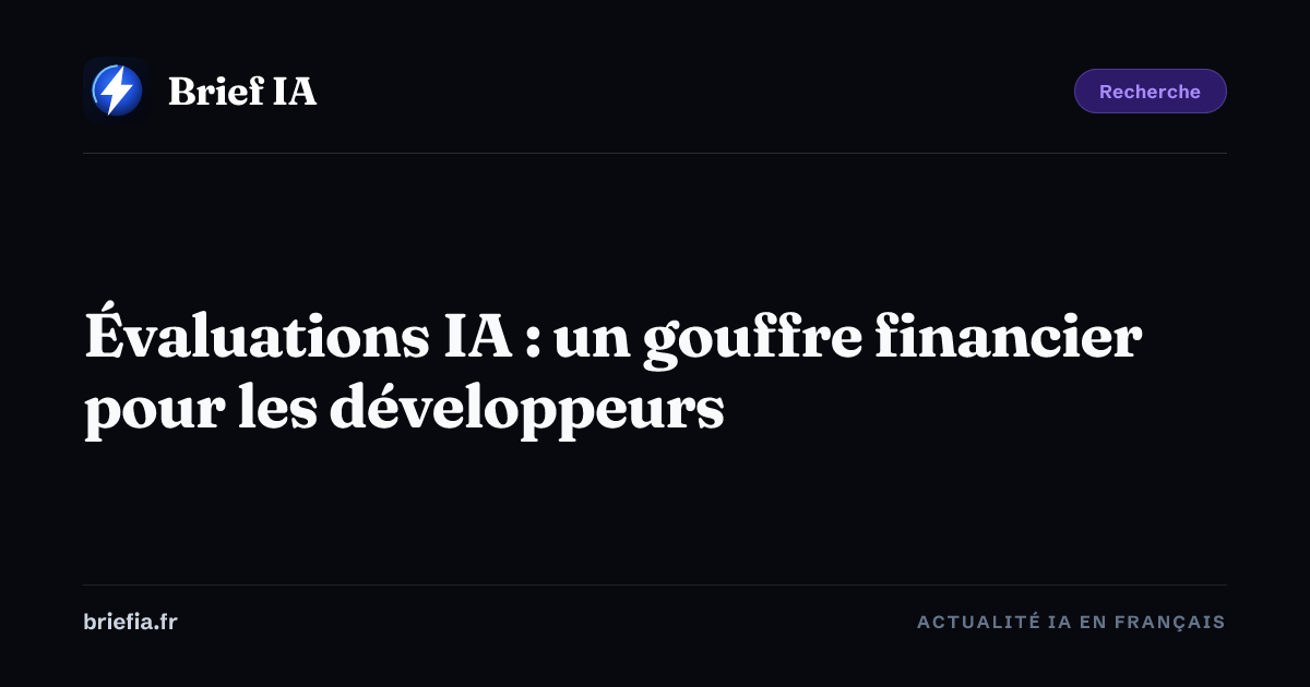 Brief IA : Évaluations IA : un gouffre financier pour les développeurs