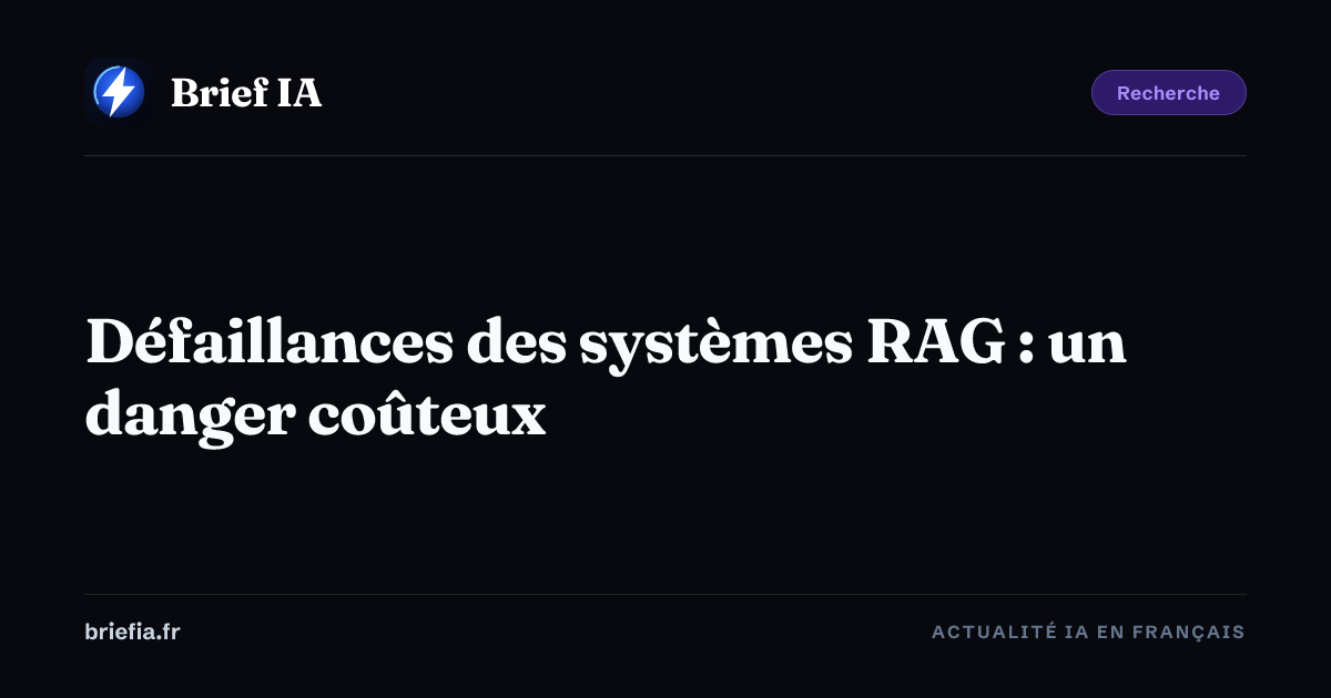Brief IA : Défaillances des systèmes RAG : un danger coûteux