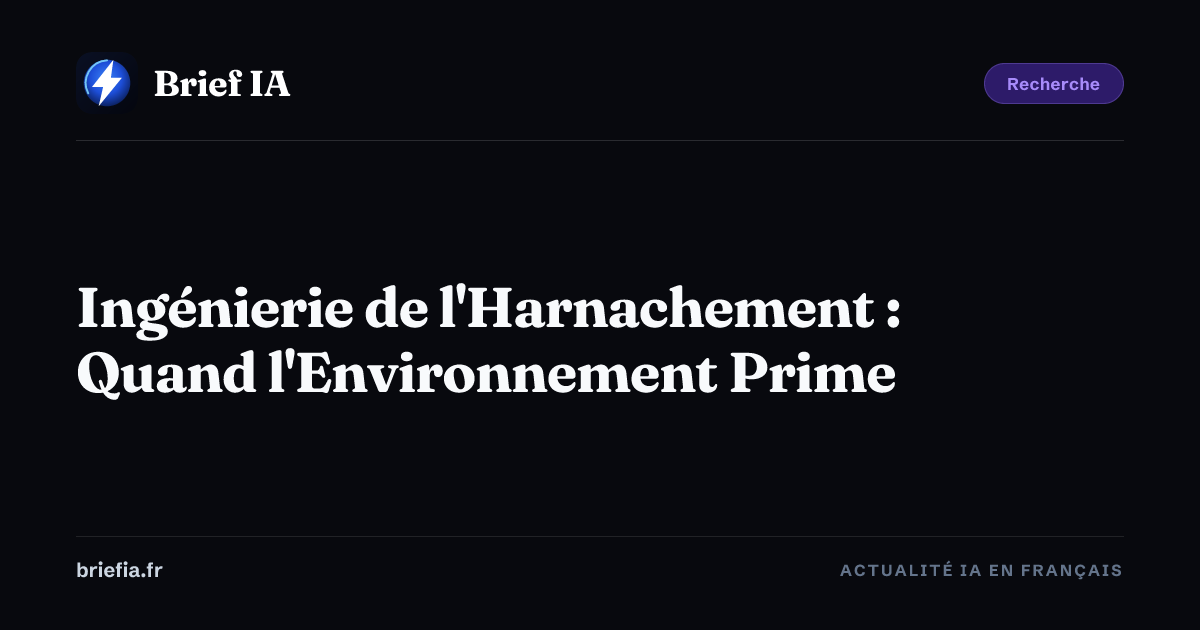 Brief IA : Ingénierie de l'Harnachement : Quand l'Environnement Prime