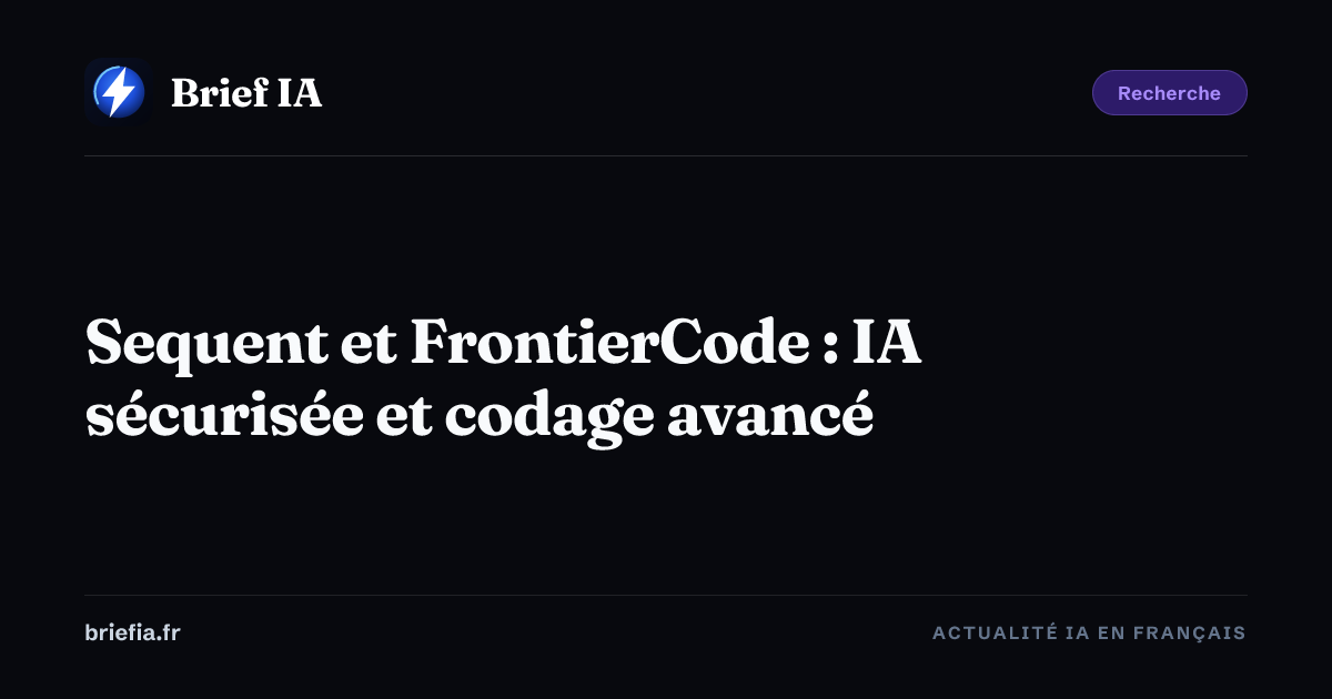 Brief IA : Sequent et FrontierCode : IA sécurisée et codage avancé