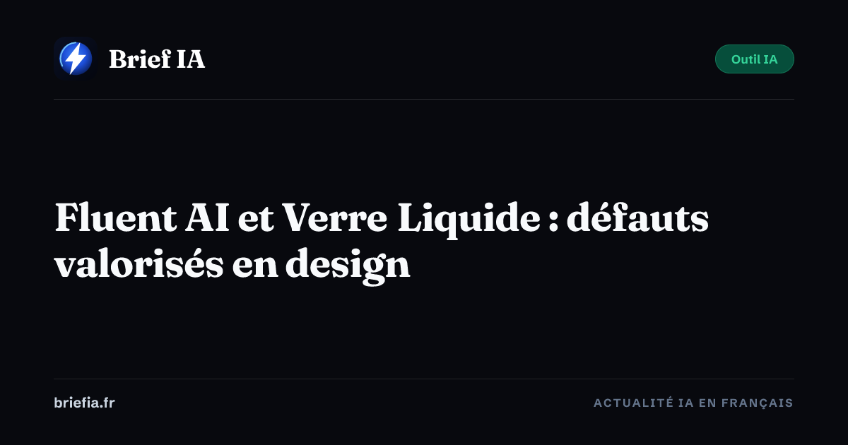 Brief IA : Fluent AI et Verre Liquide : défauts valorisés en design