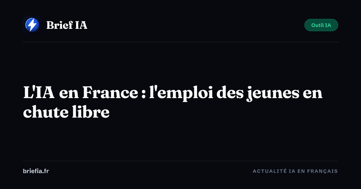 Brief IA : L'IA en France : l'emploi des jeunes en chute libre