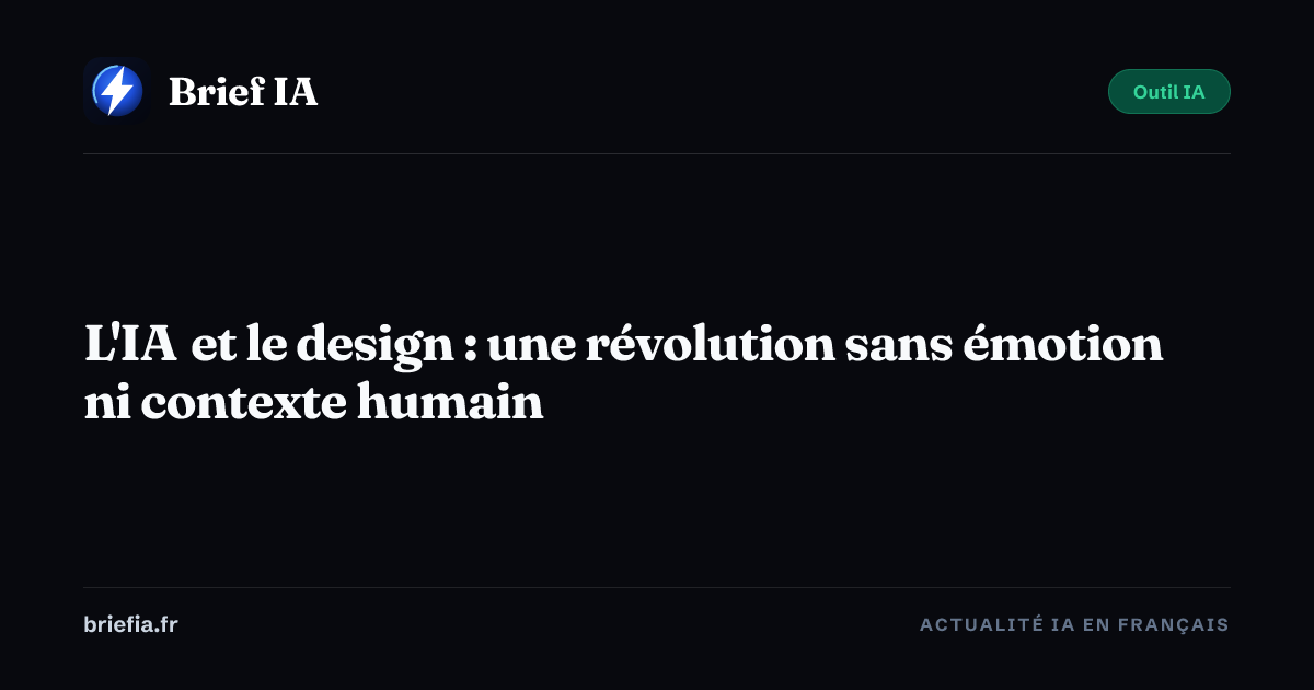 Brief IA : L'IA et le design : une révolution sans émotion ni contexte humain