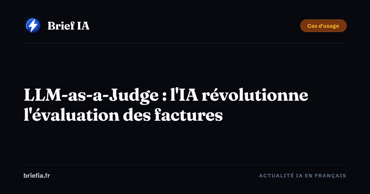 Brief IA : LLM-as-a-Judge : l'IA révolutionne l'évaluation des factures
